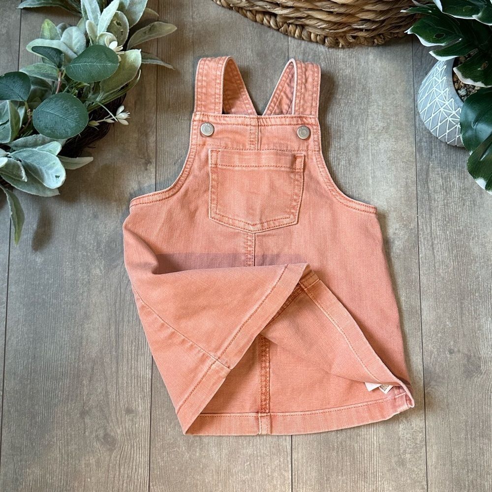 Y2K Old Navy Garment-Dyed Denim Jumper Dress Skirtall Overalls Baby Toddler Girl - Picture 10 of 13